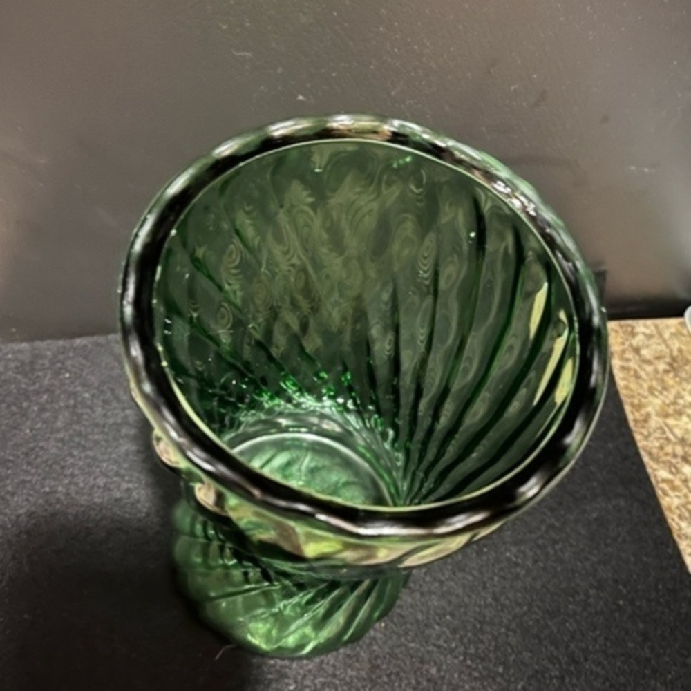 Vintage Randall Vase Green Swirl Pattern 8” - Picture 13 of 15
